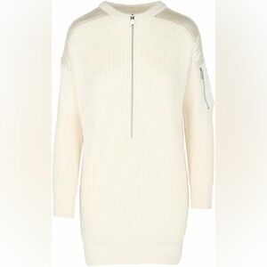 Anthropology Maje Paris X Schott NYC Mustang Ribbed Sweater Dress Satin